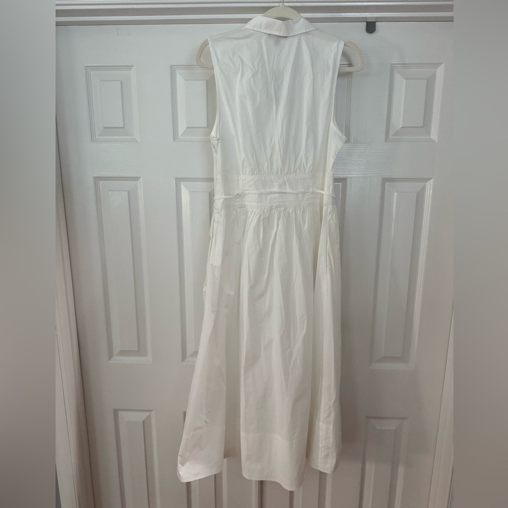 J. Crew White Sleeveless Maxi Dress with Waist Tie - Picture 2 of 5